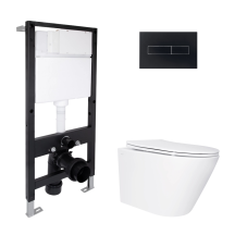 Готове рішення Qtap для ванної кімнати: підвісний унітаз Swan Ultra Quiet 520x360x320 + комплект інсталяції Standard (лінійна клавіша Black)