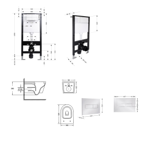 Готовое решение Qtap для ванной: подвесной унитаз Swan Ultra Quiet 520x360x320 + комплект установки Standard (линейная клавиша Chrome) №2