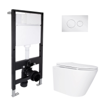 Готове рішення Qtap для ванної кімнати: підвісний унітаз Swan Ultra Quiet 520x360x320 + комплект інсталяції Standard (кругла клавіша Chrome)