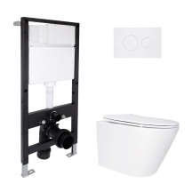 Готовое решение Qtap для ванной комнаты: подвесной унитаз Swan Ultra Quiet 520x360x320 + комплект установки Standard (круглая клавиша White)