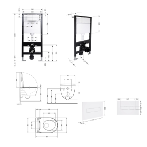 Готове рішення Qtap для ванної кімнати: підвісний унітаз Taurus Ultra Quiet 485x360x350 + комплект інсталяції Standard (лінійна клавіша White) №2