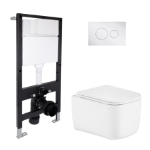 Готове рішення Qtap для ванної кімнати: підвісний унітаз Gemini Ultra Quiet 485x340x350 + комплект інсталяції Standard (кругла клавіша Chrome)