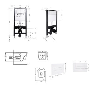 Готовое решение Qtap для ванной: подвесной унитаз Jay Ultra Quiet 520x360x320 + комплект установки Standard (линейная клавиша White) №2