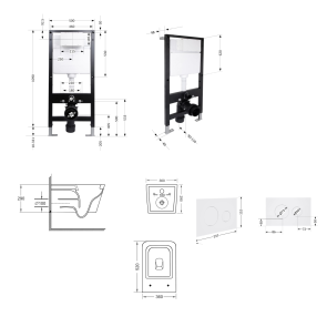 Готове рішення Qtap для ванної кімнати: підвісний унітаз Crow Ultra Quiet 520x360x290 + комплект інсталяції Standard (кругла клавіша White) №2