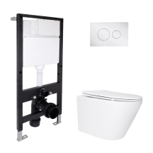 Готове рішення Qtap для ванної кімнати: підвісний унітаз Swan Ultra Quiet 485x360x320 + комплект інсталяції Standard (кругла клавіша Chrome)