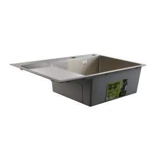 Мойка для кухни интегрированная Lidz Handmade Max 500 H7849L Brushed Steel, 3,0/1,0 мм, крыло слева, увеличенная чаша LDH7849LBRU49463 №4