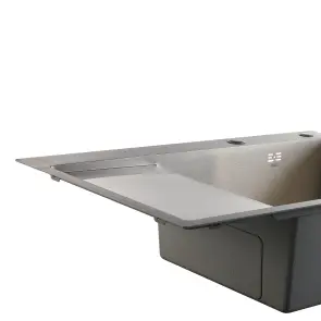 Мойка для кухни интегрированная Lidz Handmade Max 500 H7849L Brushed Steel, 3,0/1,0 мм, крыло слева, увеличенная чаша LDH7849LBRU49463 №6