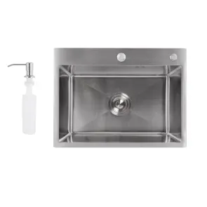 Мойка для кухни встроенная Lidz Handmade H5843 Brushed Steel 3,0/1,0 мм LDH5843BRU49442 №1