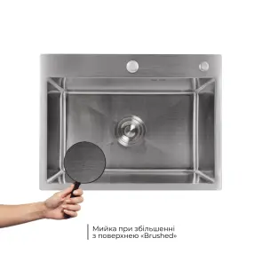 Мойка для кухни встроенная Lidz Handmade H5843 Brushed Steel 3,0/1,0 мм LDH5843BRU49442 №3