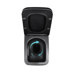 Унітаз підвісний Qtap Gemini Ultra Quiet 485×340×350 мм, Matt Black, з сидінням Slim Duroplast / Soft-close / Quick Release QTGEM28BLM50505 №6