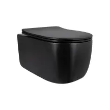 Унітаз підвісний Qtap Taurus Ultra Quiet 515×360×350 мм, Matt Black, з сидінням Slim Duroplast / Soft-close / Quick Release QTTAU28BLM50504
