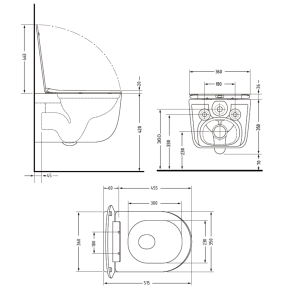 Унітаз підвісний Qtap Taurus Ultra Quiet 515×360×350 мм, Matt Black, з сидінням Slim Duroplast / Soft-close / Quick Release QTTAU28BLM50504 №2