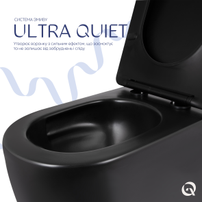 Унітаз підвісний Qtap Taurus Ultra Quiet 515×360×350 мм, Matt Black, з сидінням Slim Duroplast / Soft-close / Quick Release QTTAU28BLM50504 №5