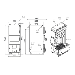 Котел твердопаливний сталевий Thermo Alliance Vulcan Plus V 5.0 VPSFW 50 №2