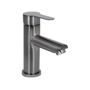 Смеситель для раковины Brinex Pure 001F низкий Gunmetal Black BRIPUR001FGRP №1
