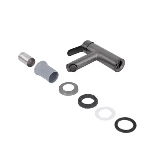 Смеситель для раковины Brinex Pure 001F низкий Gunmetal Black BRIPUR001FGRP №7