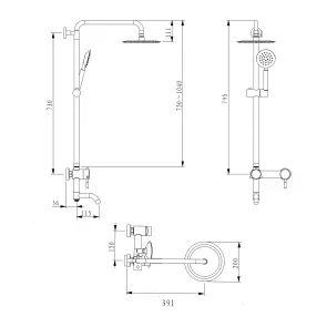 Душова система універсальна Brinex Pure 1030 на три споживачі Nickel BRIPUR1030NKL №2