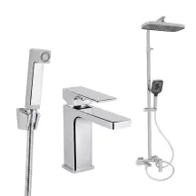 Змішувач Qtap Gemini QTGEM272CRM45689 та душова система Qtap Gemini 51103KNC