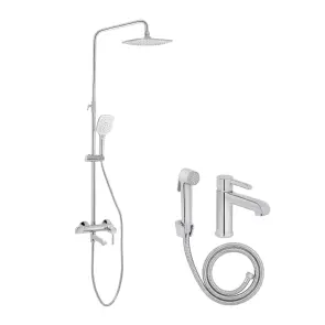 Душова система Qtap Grand QTGRACRM1004 Chrome та змішувач Qtap Grand QTGRA272CRM45670 Chrome №1