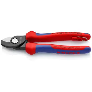 Ножиці для різання кабелів, Ø15мм/50мм², 165 мм KNIPEX 95 12 165 T, зі страхувальним кріпленням, фосфатовані №1