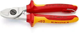Ножницы для резки кабелей, диаметр 15мм/50мм.кв., 165мм VDE KNIPEX 95 16 165 T, со страховочным креплением, хромированные купить