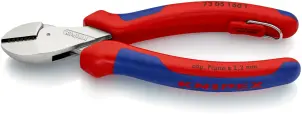 Кусачки бокові (бокорізи) компактні X-Cut, діаметр 12,0мм, 160мм KNIPEX 73 05 160 T BK, зі страхувальним кріпленням, хромовані №1