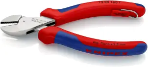 Кусачки бокові (бокорізи) компактні X-Cut, діаметр 12,0мм, 160мм KNIPEX 73 05 160 T BK, зі страхувальним кріпленням, хромовані №4