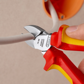 Кусачки бокові (бокорізи), діаметр 4,0мм, 160мм VDE KNIPEX 70 06 160 T BK, зі страхувальним кріпленням, хромовані №7