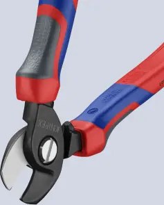 Ножиці для різання кабелів, Ø15мм/50мм², 165 мм KNIPEX 95 12 165 T BK, зі страхувальним кріпленням, фосфатовані №3