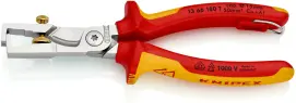Кліщі для видалення ізоляції, з функцією різання кабелю VDE StriX KNIPEX 13 66 180 T, зі страхувальним кріпленням, хромовані
