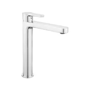 Раковина накладна Qtap Aquarius 470x380x120 мм, Marble, прямокутна, з донним клапаном QTAQA188MR49782 + Змішувач латунний для раковини Lidz Astra 001FH високий (k35) LDAST001FHCRM48090 Chrome №7