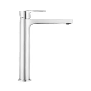 Комплект Qtap Dove: Раковина накладна Овальна 415x340x140 мм White + Донний клапан PU02 + Змішувач латунний для раковини Lidz Astra 001FH високий (k35) LDAST001FHCRM48090 Chrome №10