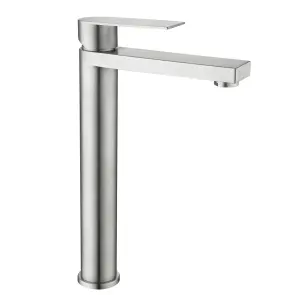 Змішувач для раковини високий Lidz Nexus 001FH (k35) LDNEX001FHNKS49185 Nickel + Комплект Qtap Dove: Раковина накладна Овальна 415x340x140 мм White + Донний клапан PU02 №2