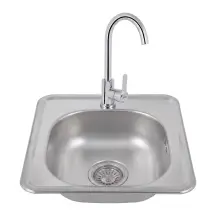 Змішувач для кухНі U-образний Brinex Pure 015F U-образний Chrome BRIPUR015FCRM + Кухонна мийка Brinex 3838 0,6 мм Satin (BRIN3835SAT06)