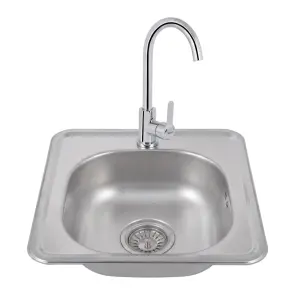 Змішувач для кухНі U-образний Brinex Pure 015F U-образний Chrome BRIPUR015FCRM + Кухонна мийка Brinex 3838 0,6 мм Satin (BRIN3835SAT06) №1