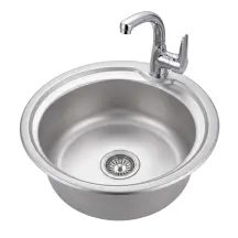 Кухонна мийка Brinex 510-D 0,8 мм Satin (BRIN510SAT08) + Змішувач для кухНі Lidz Nicole 014F (k35) LDNIC014FCRM22009 Chrome