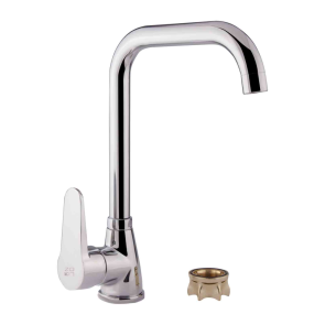 Змішувач для кухНі Lidz Nicole 014F1 (k35) LDNIC014F1CRM22010 Chrome + Кухонна мийка Brinex 6060-L 0,6 мм Satin (BRIN6060LSAT06) №2