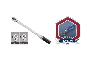 Ключ дінамометричний 1/2" 60-340 NM подвійна установка (уп.1) KING TONY №1