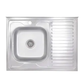 Смеситель Для кухни Lidz Anny 008F (k40) LDANN008FCRM35123 Chrome + Кухонная мойка Brinex 6080-L 0,6 мм Satin (BRIN6080LSAT06) №8