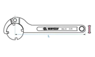 Ключ специальный для гаек со шлицами диаметр 80-120 мм. №2