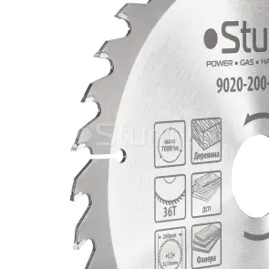 Диск пильный 200х32/30 мм 36 зубов по дереву Sturm 9020-200-32-36T №2
