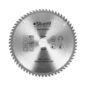 Диск пильный по дереву 230х30 мм 64 зуба Sturm 9020-230-30-64T №1