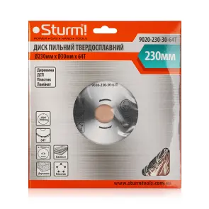 Диск пильный по дереву 230х30 мм 64 зуба Sturm 9020-230-30-64T №3