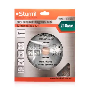 Диск пильный по дереву Sturm 9020-210-30-24T, 210х30 мм 24 зуба №3