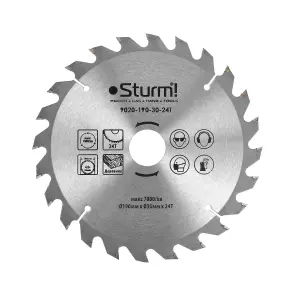 Диск пильный по дереву Sturm 9020-190-30-24T, 190х30 мм 24 зуба №1