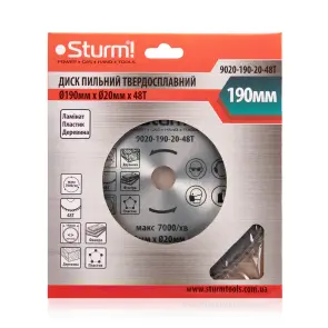 Диск пильный по дереву Sturm 9020-190-20-48T, 190х20 мм 48 зуба №3