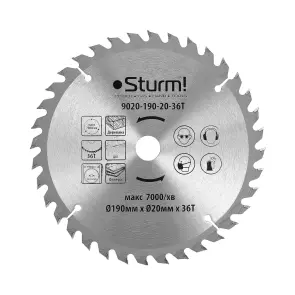 Диск пильный по дереву Sturm 9020-190-20-36T, 190х20 мм 36 зуба №1