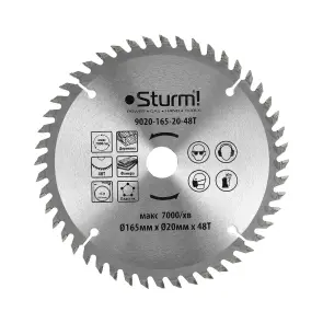 Диск пильный по дереву Sturm 9020-165-20-48T, 165х20 мм 48 зуба №1