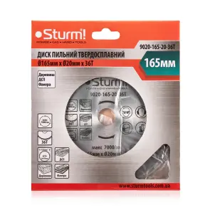 Диск пильный по дереву Sturm 9020-165-20-36T, 165х20 мм 36 зуба №3