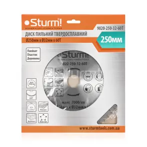 Диск пильний по дереву (250х32 мм; 60T) Sturm 9020-250-32-60T №3